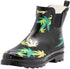 NORTY Womens 6-11 Black Green 6 Rain Boots 16562 Prepack